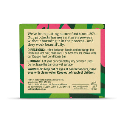 Faith in Nature Dragon Fruit Shampoo Bar 85g Box Back