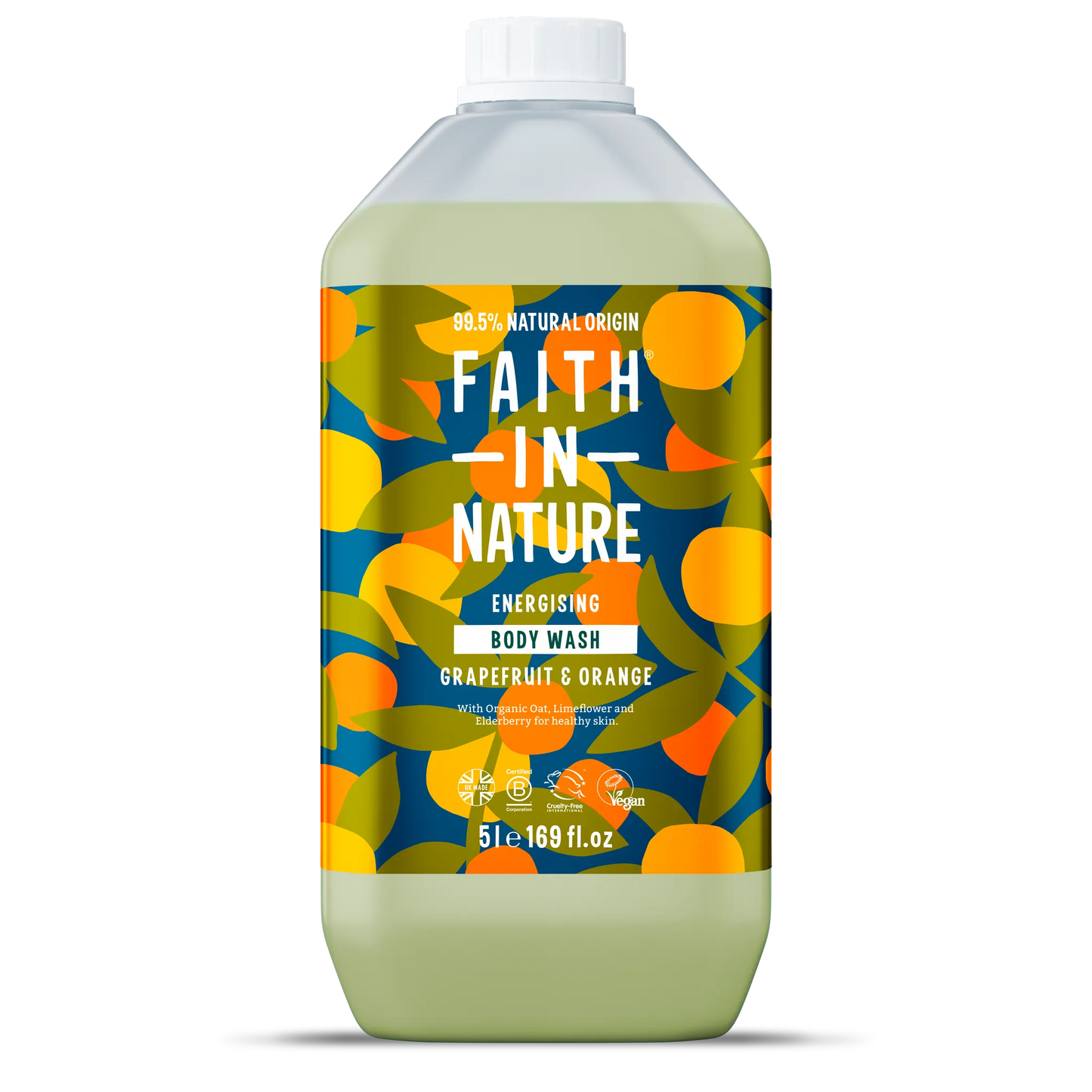 Faith In Nature Grapefruit & Orange Body Wash - 5L Refill Bottle Front