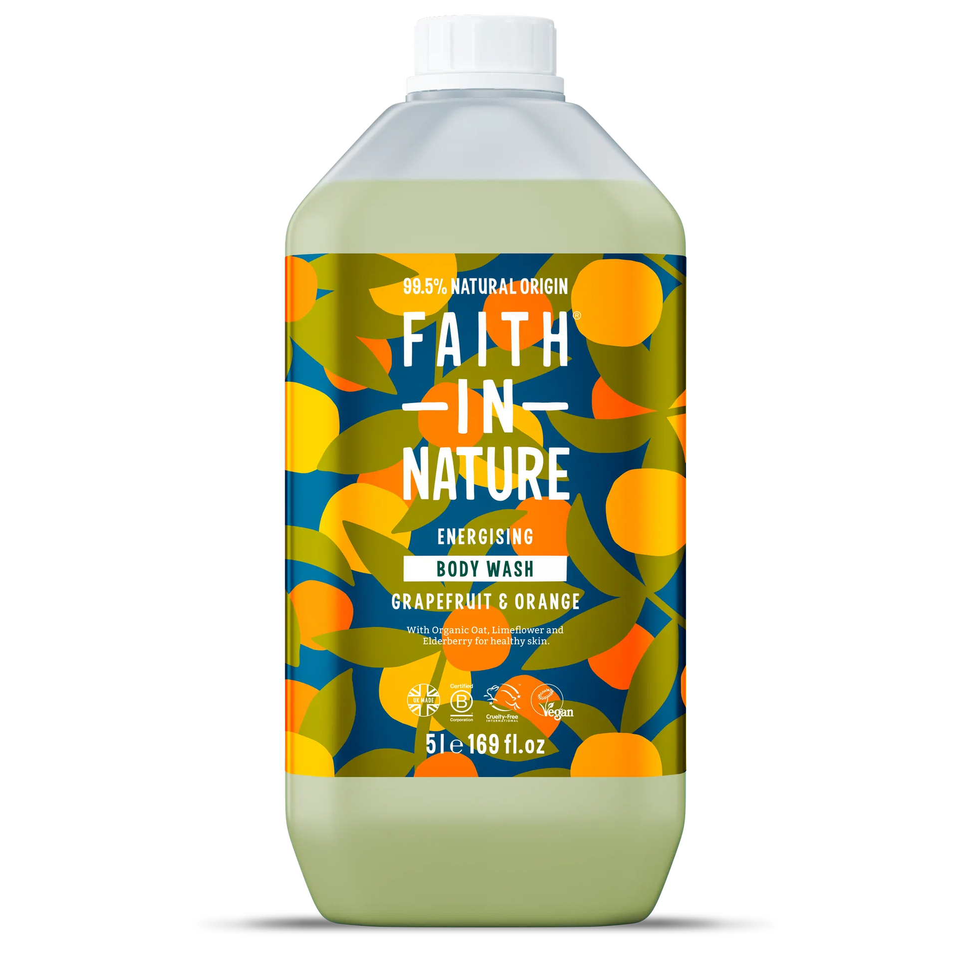 Faith In Nature Grapefruit & Orange Body Wash - 5L Refill Bottle Front