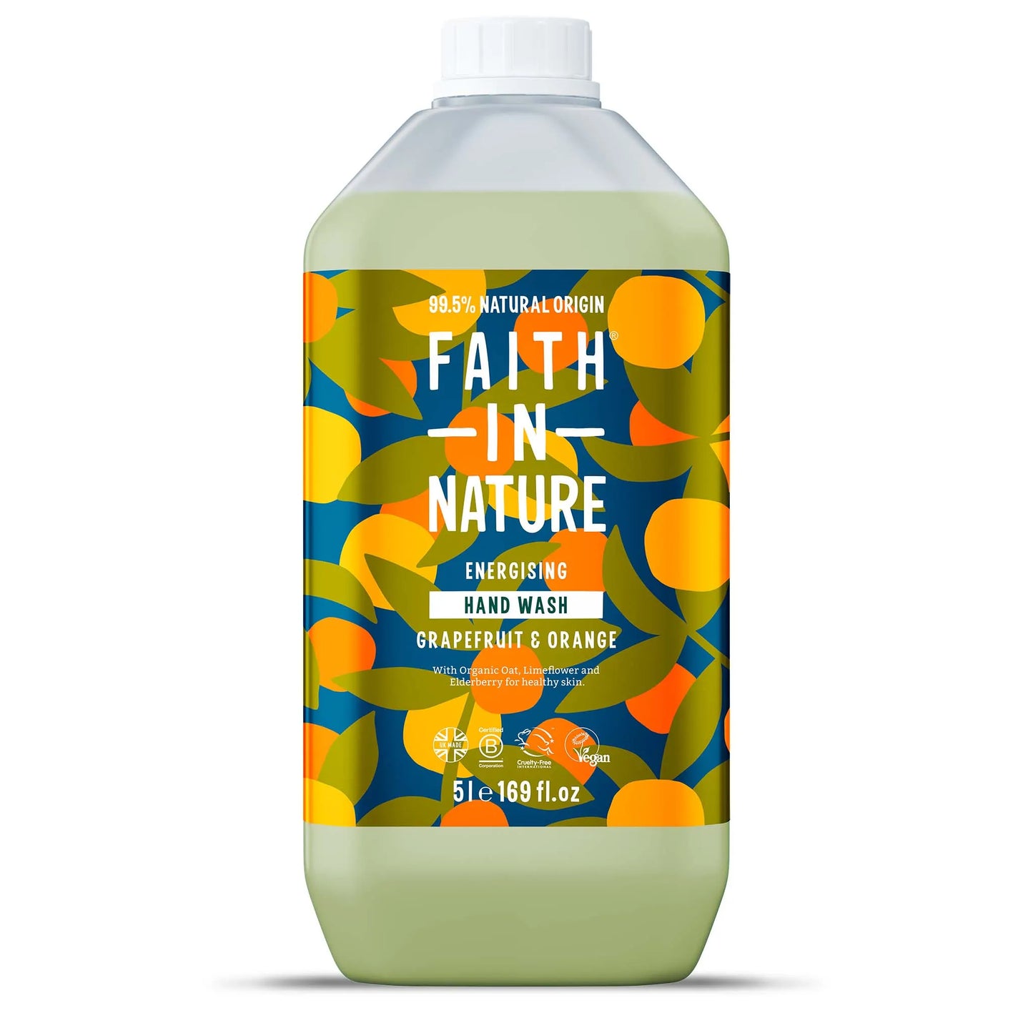 Faith in Nature Grapefruit & Orange Hand Wash - 5L Refill Front