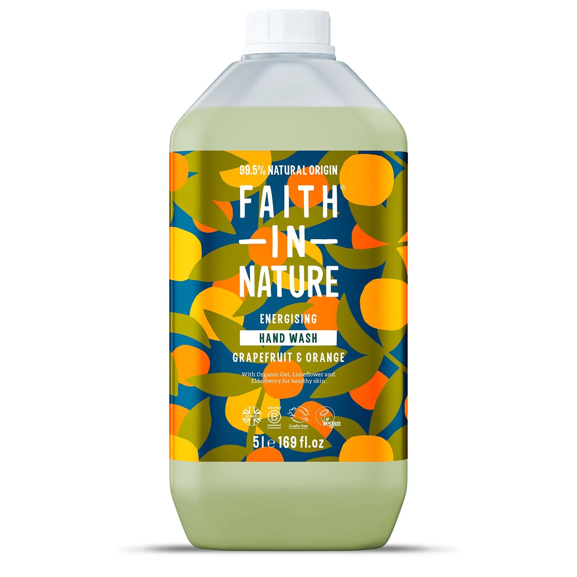 Faith in Nature Grapefruit & Orange Hand Wash - 5L Refill Front