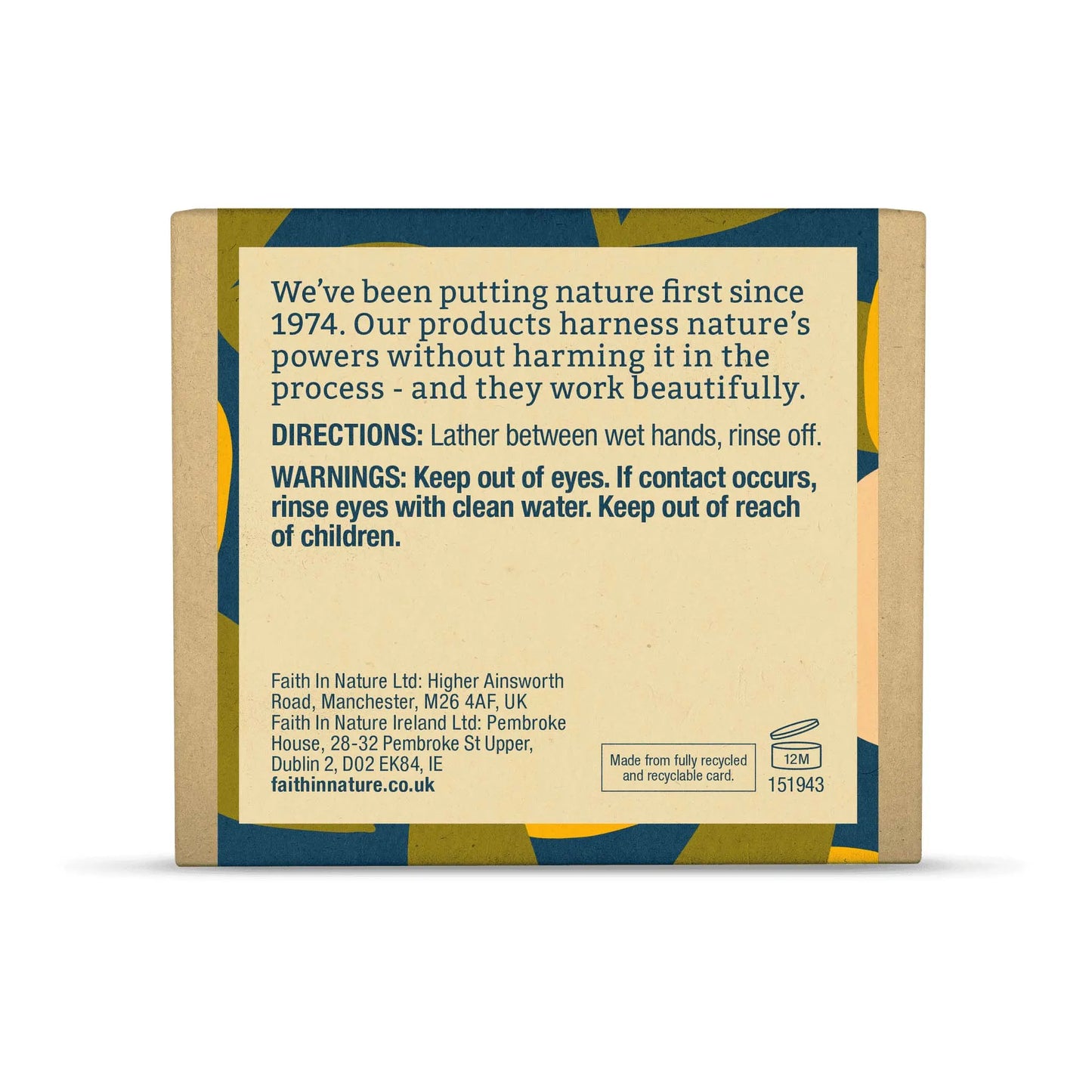 Faith in Nature Grapefruit Soap Bar 100g Box Back