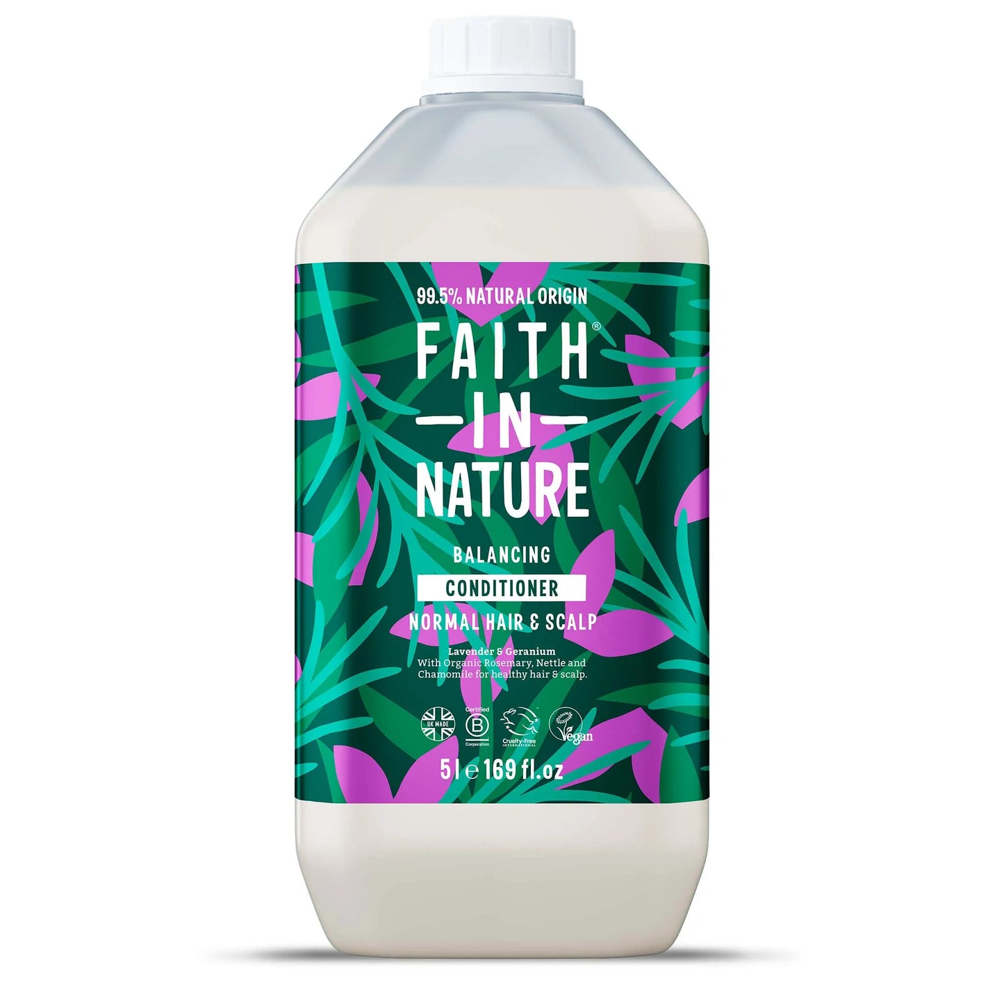 Faith in Nature Lavender & Geranium Conditioner 5L Refill Bottle Front