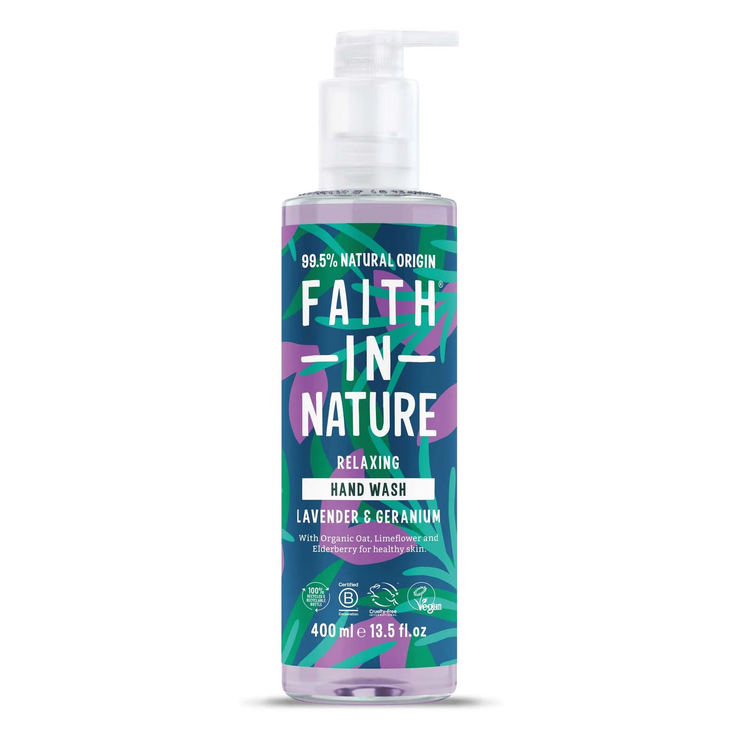 Faith in Nature Lavender & Geranium Hand Wash 400ml Front Right