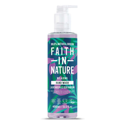 Faith in Nature Lavender & Geranium Hand Wash 400ml Front Right