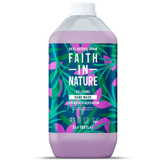 Faith In Nature Lavender & Geranium Hand Wash - 5L Refill Front