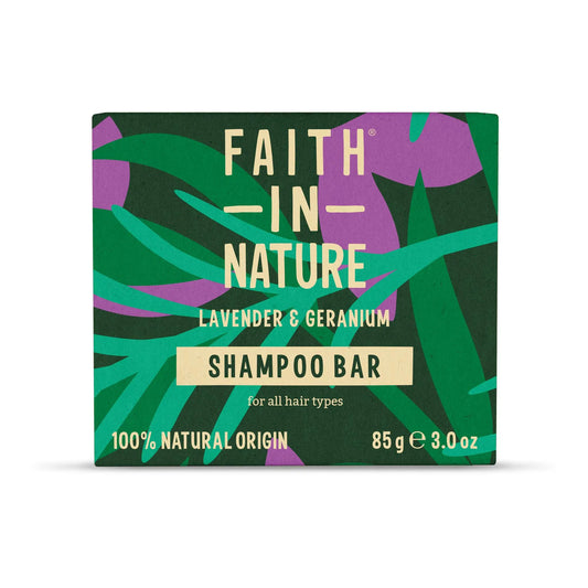 Faith in Nature Lavender & Geranium Shampoo Bar 85g Box Front