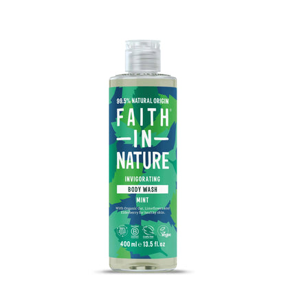 Faith in Nature Mint Body Wash 400ml Bottle Front