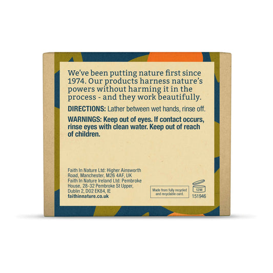 Faith in Nature Orange Soap Bar 100g Box Back