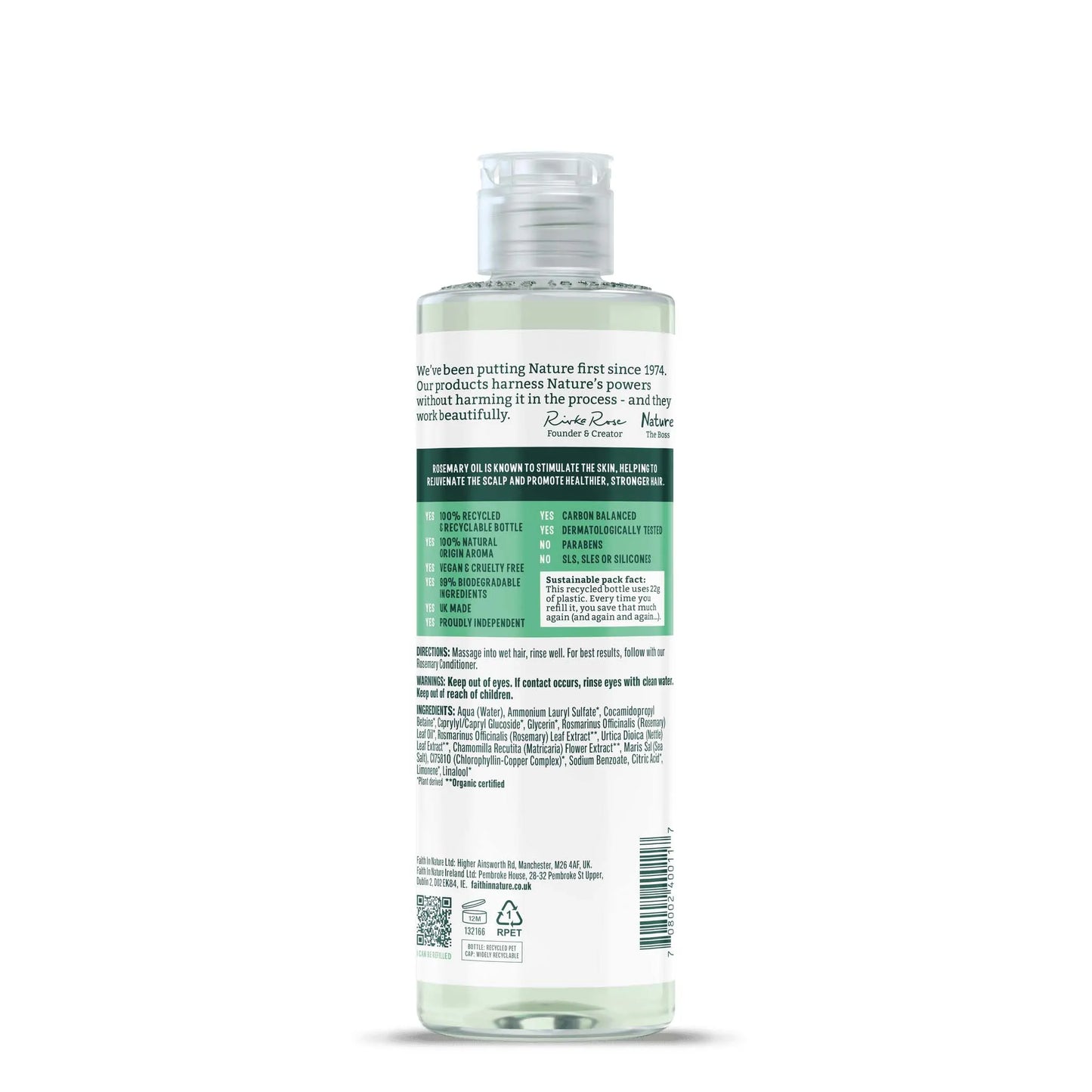 Faith in Nature Rosemary Shampoo 400ml Back