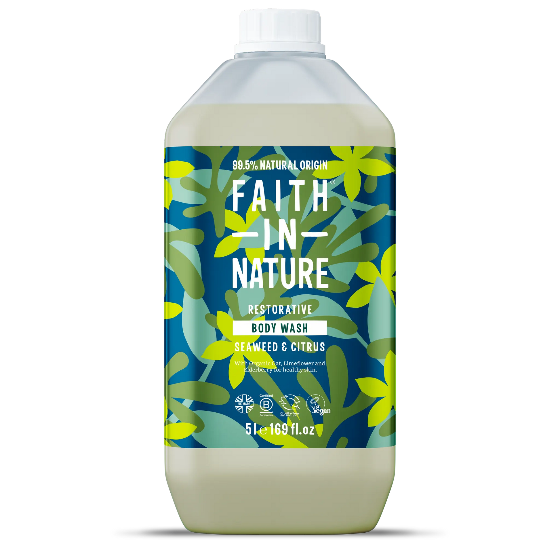 Faith in Nature Seaweed & Citrus Body Wash - 5L Refill Bottle Front
