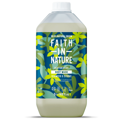 Faith in Nature Seaweed & Citrus Body Wash - 5L Refill Bottle Front