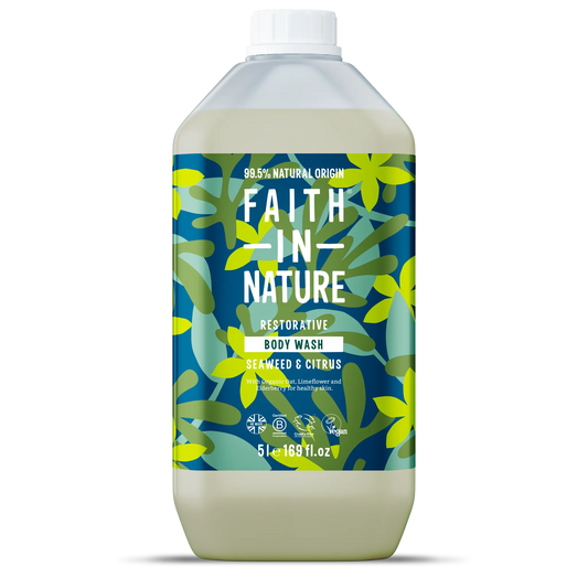 Faith in Nature Seaweed & Citrus Body Wash - 5L Refill Bottle Front