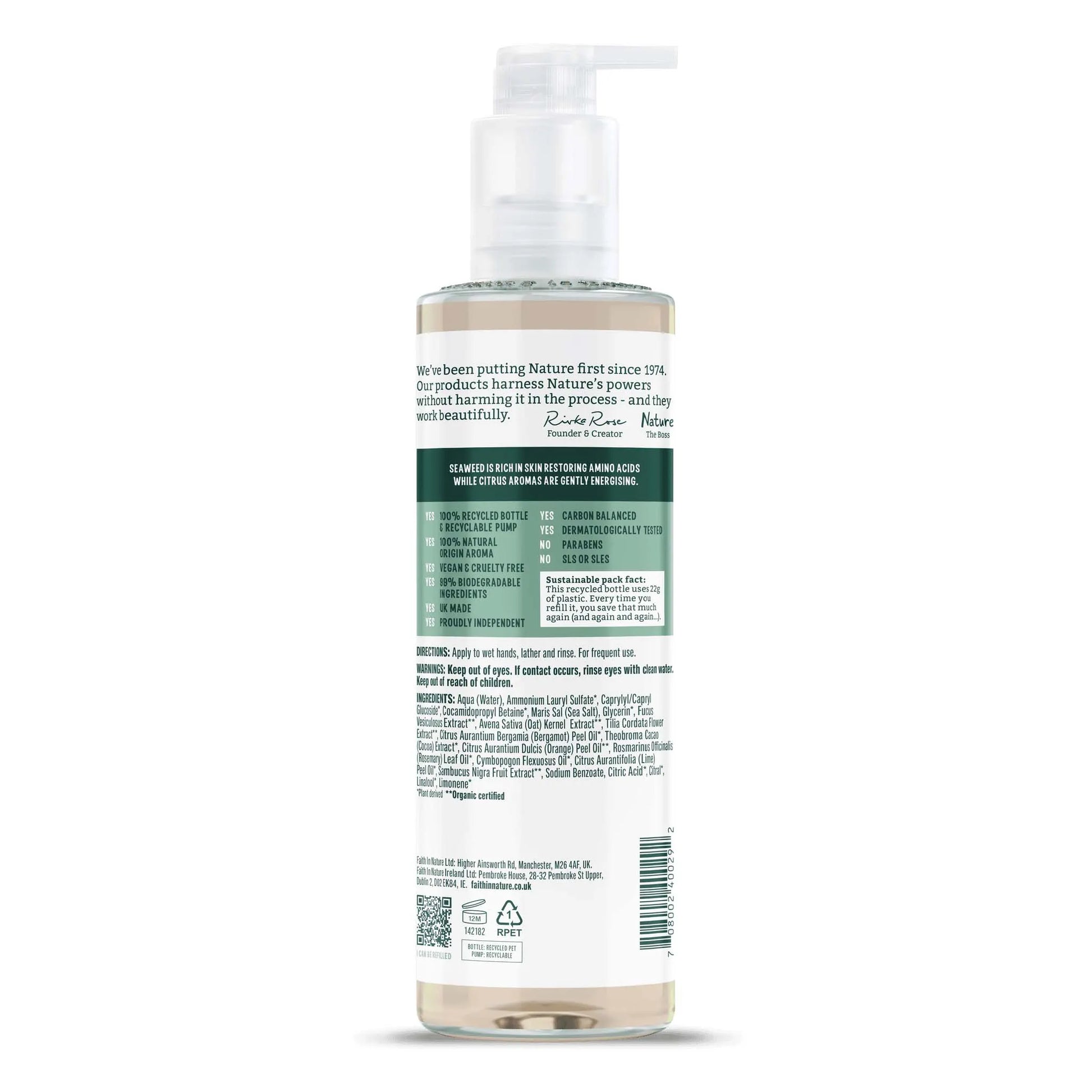 Faith in Nature Seaweed & Citrus Hand Wash 400ml Back
