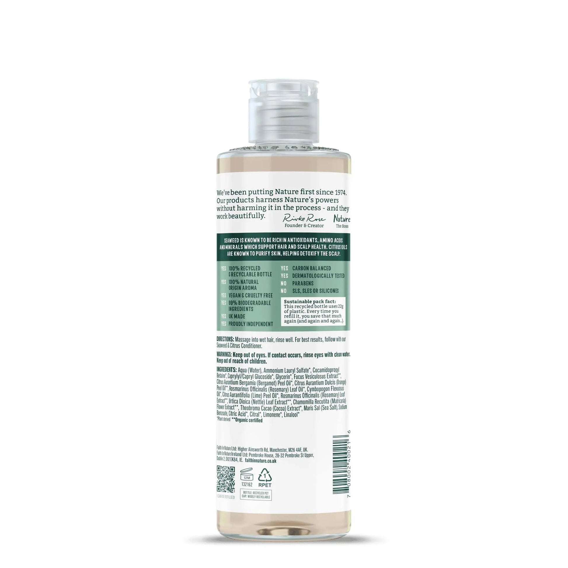 Faith in Nature Seaweed & Citrus Shampoo 400ml Back