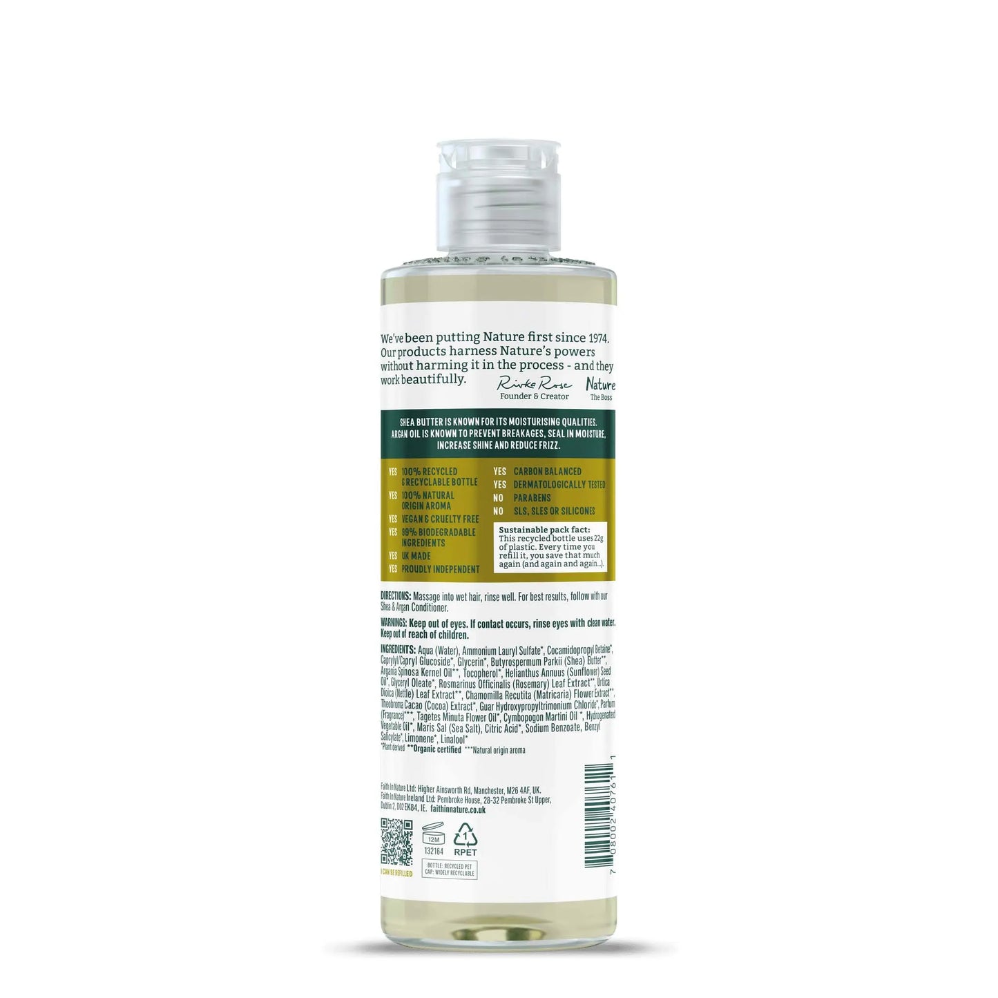 Faith in Nature Shea & Argan Shampoo 400ml Back