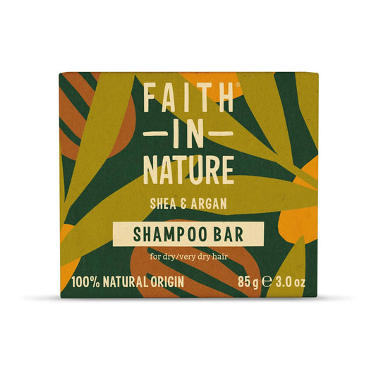 Faith in Nature Shea & Argan Shampoo Bar 85g Box Front