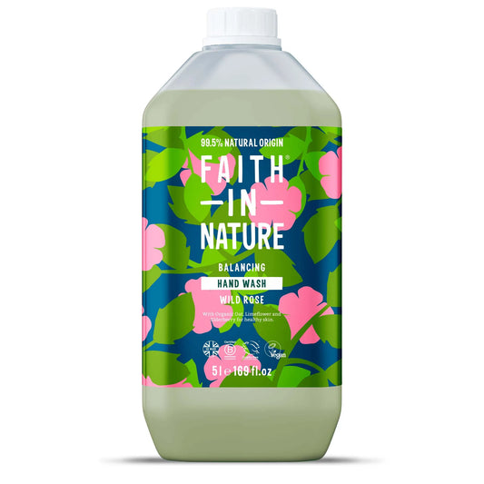 Faith in Nature Wild Rose Hand Wash - 5L Refill Front