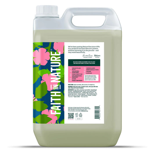 Faith in Nature Wild Rose Hand Wash - 5L Refill Side