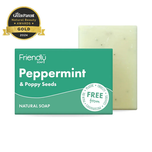 Friendly Soap Peppermint & Poppy Seed Bar 95g