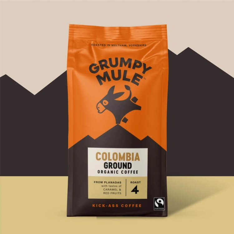 Grumpy Mule Colombia ground coffee organic