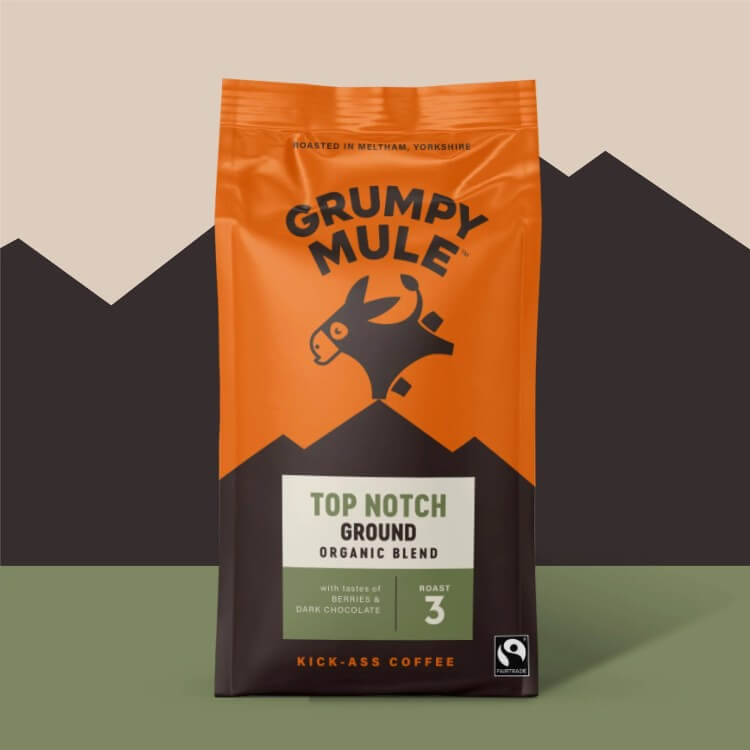Grumpy Mule Top Notch blend ground coffee organic