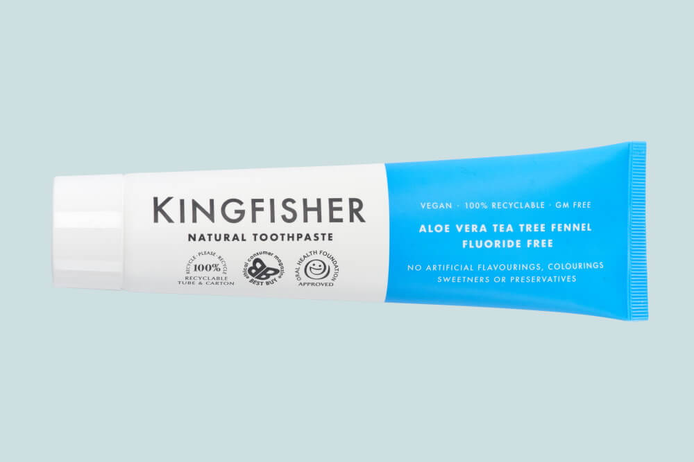 Kingfisher Toothpaste Aloe Vera, Tea Tree & Fennel Fluoride Free 100ml