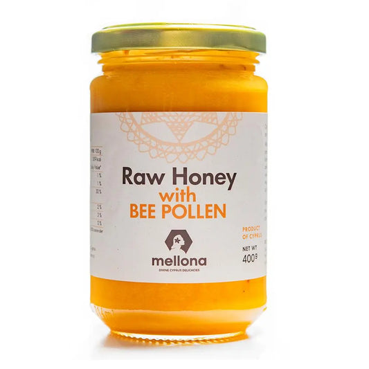 Mellona Raw Honey with Bee Pollen 400g from Cyprus