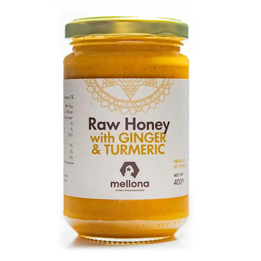 Mellona Raw Honey with Ginger & Turmeric 400g from Cyprus