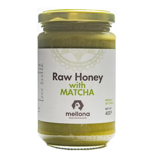 Mellona Raw Honey with Matcha 400g from Cyprus