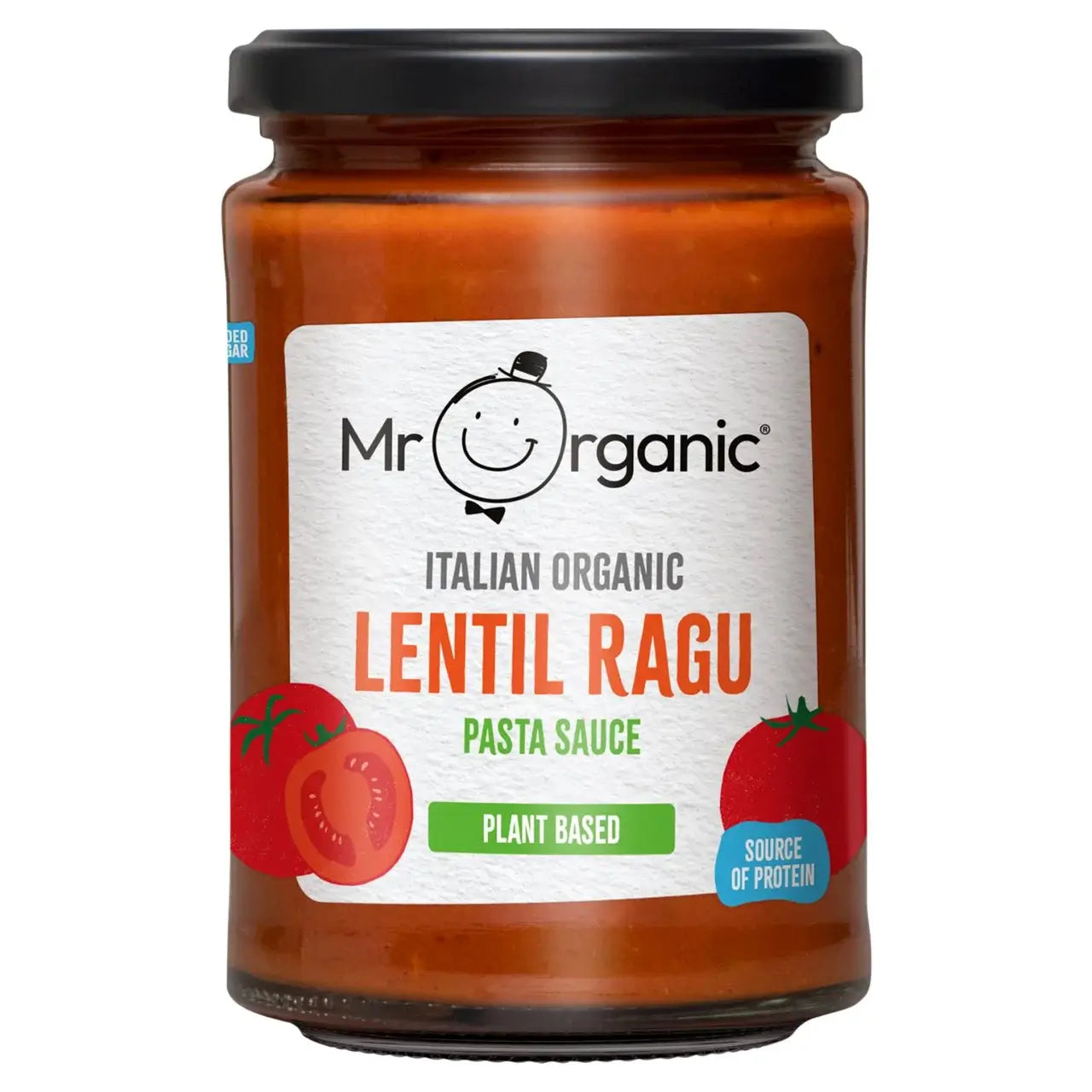 Jar of Mr Organic Italian Lentil Ragu Pasta Sauce 350g