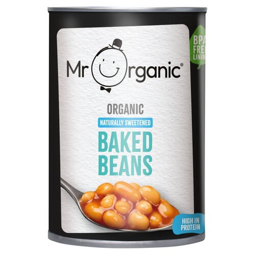 Mr Organic Naturally Sweetened Baked Beans 400g BPA free tin