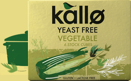 Kallo Yeast Free Vegetable Stock Cubes packaging detail