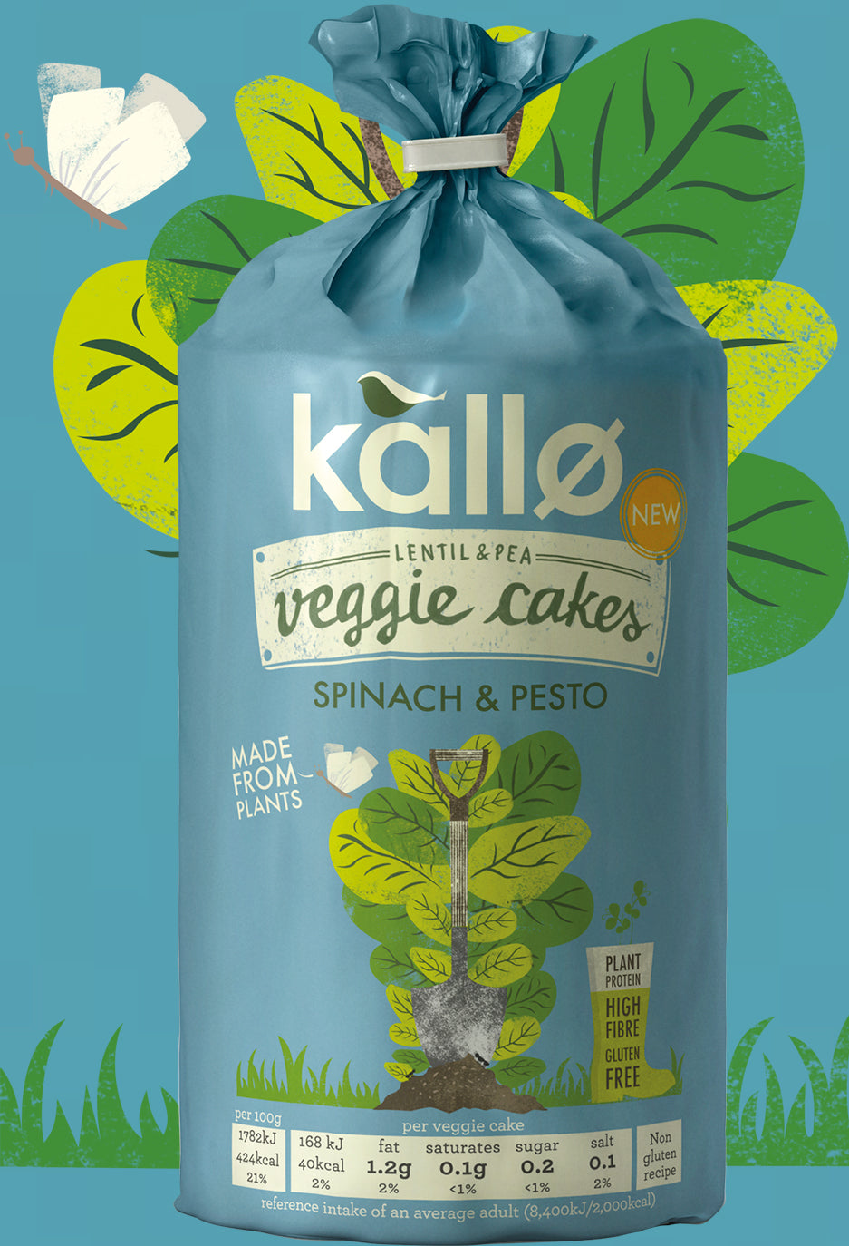Kallo Spinach and Pesto Veggie Cakes serving suggestion