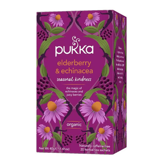 Pukka Elderberry & Echinacea 20 Teabags front