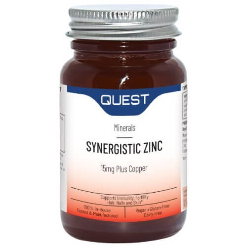 Quest Synergistic Zinc 15mg plus copper 90 tablets