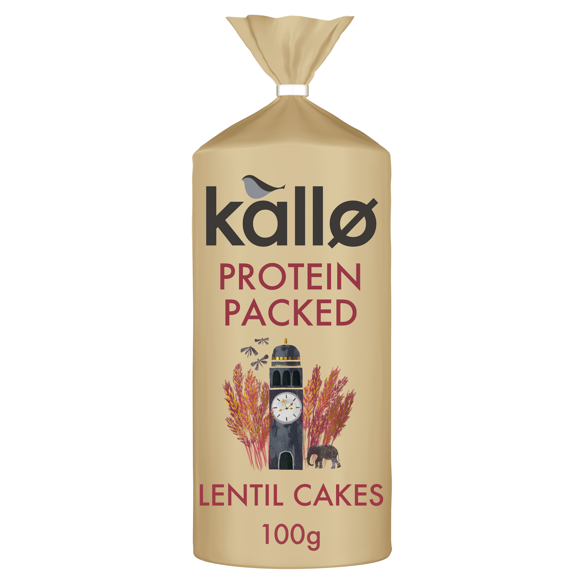 Kallo Protein Packed Lentil Cakes 100g front of pack
