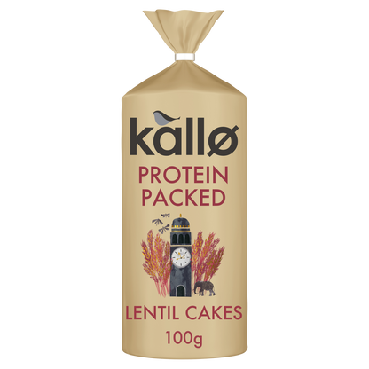 Kallo Protein Packed Lentil Cakes 100g front of pack