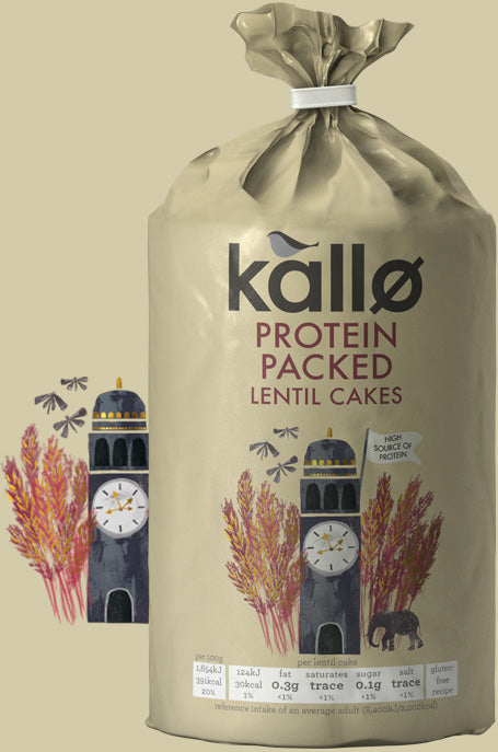 Kallo Protein Packed Lentil Cakes serving suggestion