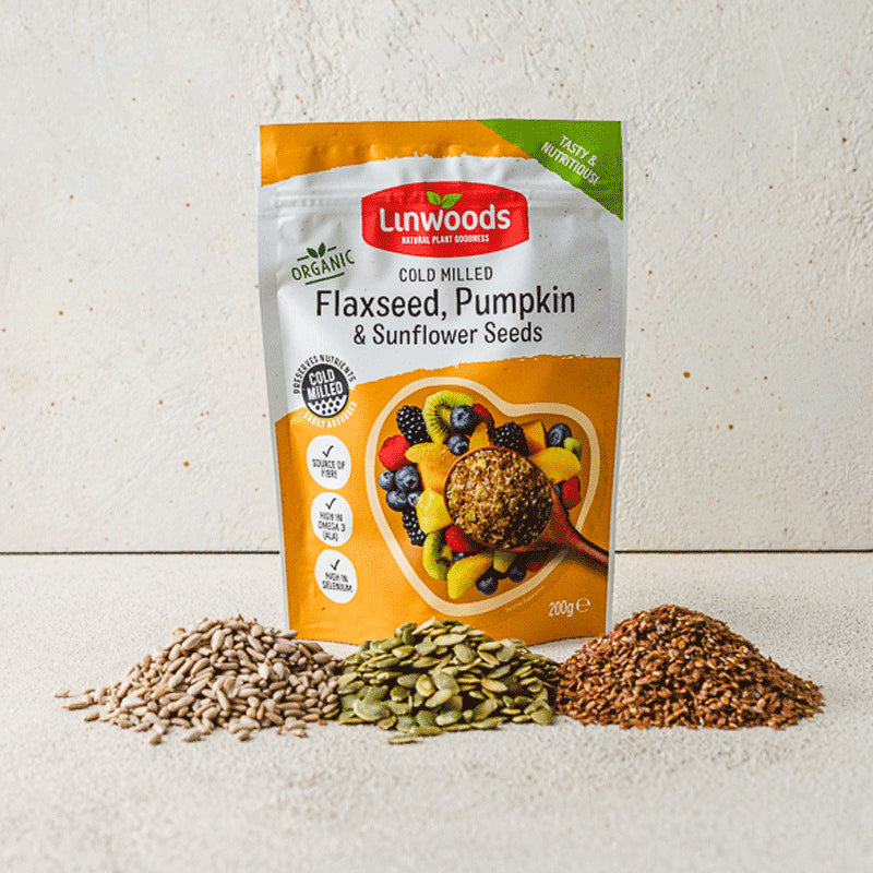 Linwoods Flaxseed, Pumpkin & Sunflower Seeds serving suggestion