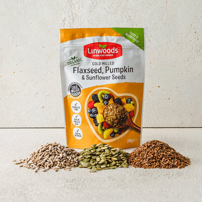 Linwoods Flaxseed, Pumpkin & Sunflower Seeds serving suggestion