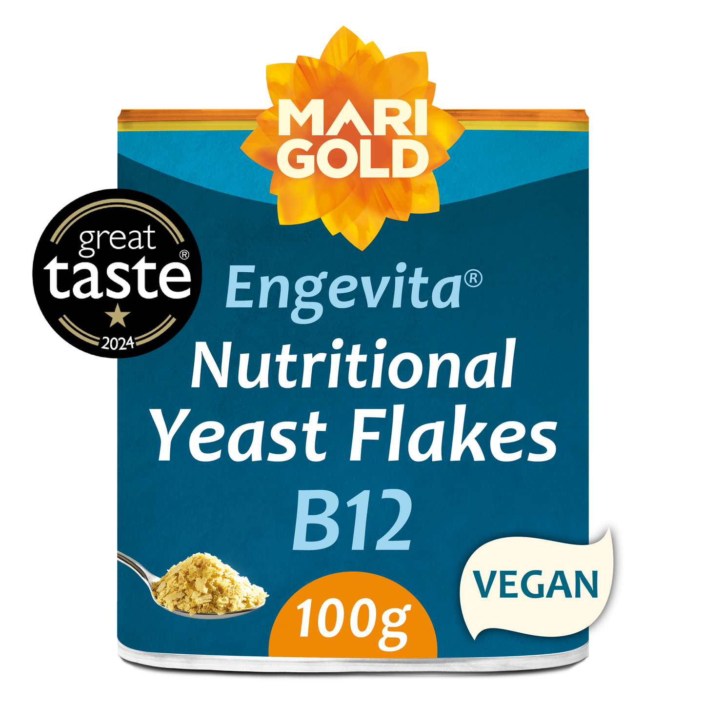 Marigold Engevita Nutritional Yeast Flakes with B12 100g tub