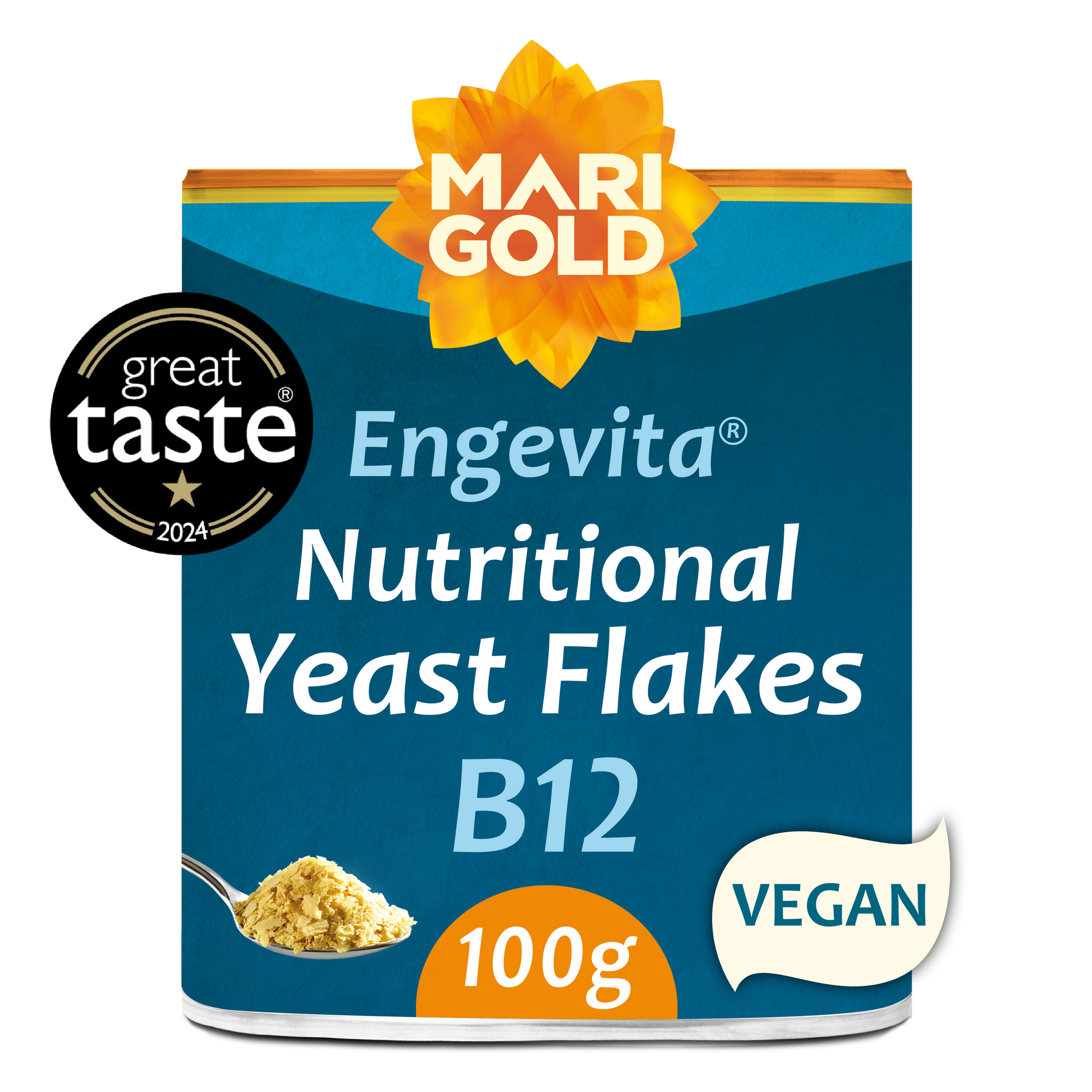 Marigold Engevita Nutritional Yeast Flakes with B12 100g tub
