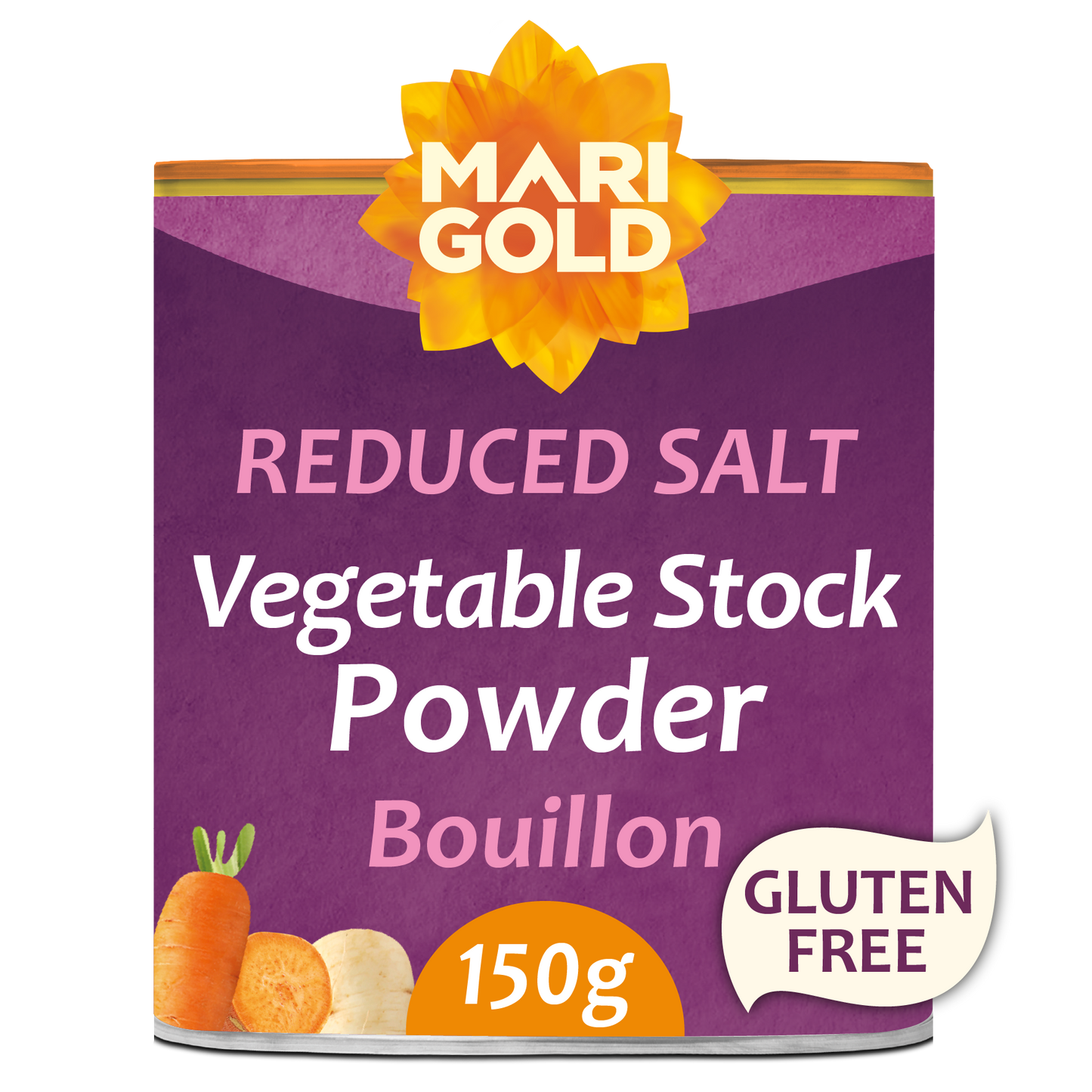 Marigold Less Salt Vegetable Bouillon Powder 150g tub