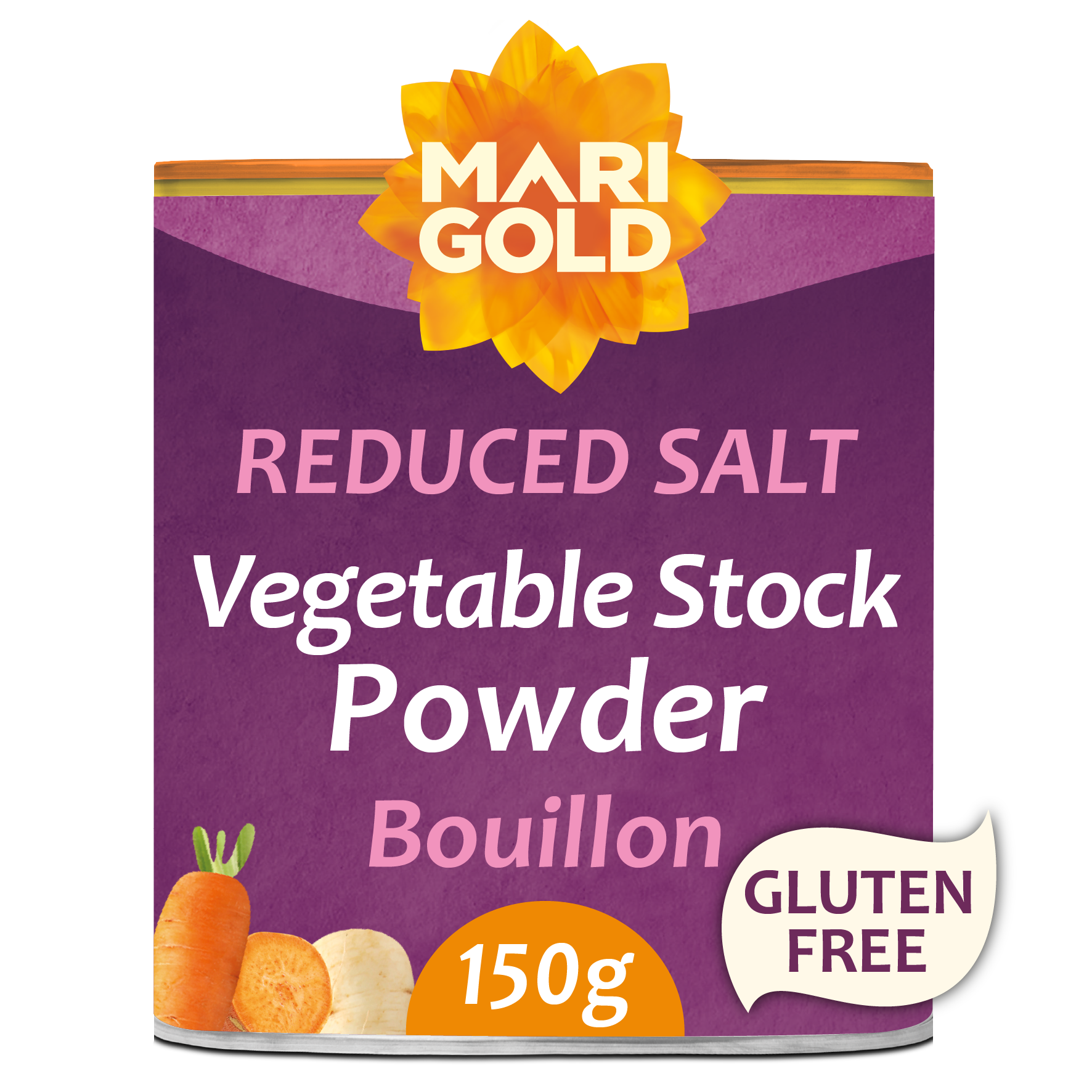Marigold Less Salt Vegetable Bouillon Powder 150g tub
