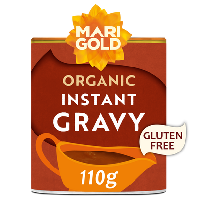 Marigold Organic Gravy prepared, poured over food