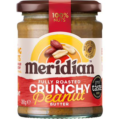 Meridian Crunchy Peanut Butter 280g front of jar