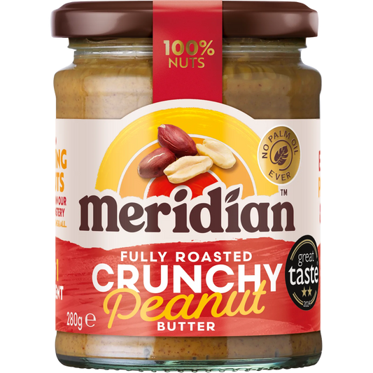 Meridian Crunchy Peanut Butter 280g front of jar