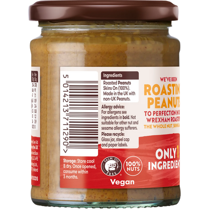 Meridian Crunchy Peanut Butter 280g ingredients label