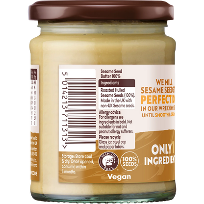 Meridian Light Tahini 270g ingredients label